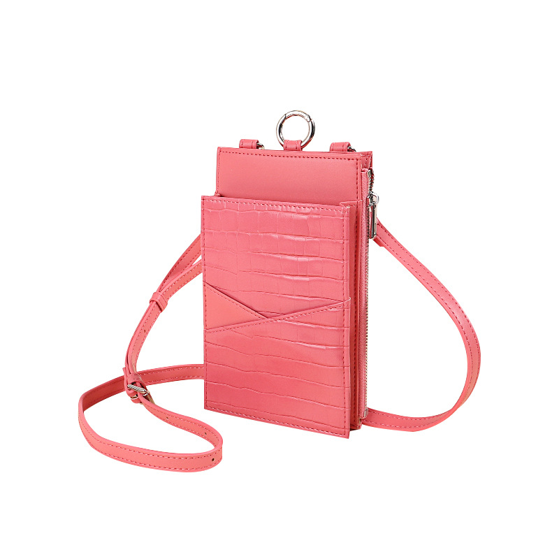 2024 nuevo bolso de mensajero de un solo hombro pequeño bolso pequeño de rombo de estilo japonés fresco bolso de teléfono móvil de mujer con patrón de piedra