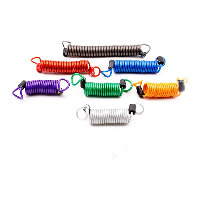 Shared Electric Vehicle Helmet Spring Steel Wire Rope Luggage Key Anti-Theft Anti-Loss Hand Strap Reminder Rope Plastic-Coated Steel Wire Rope