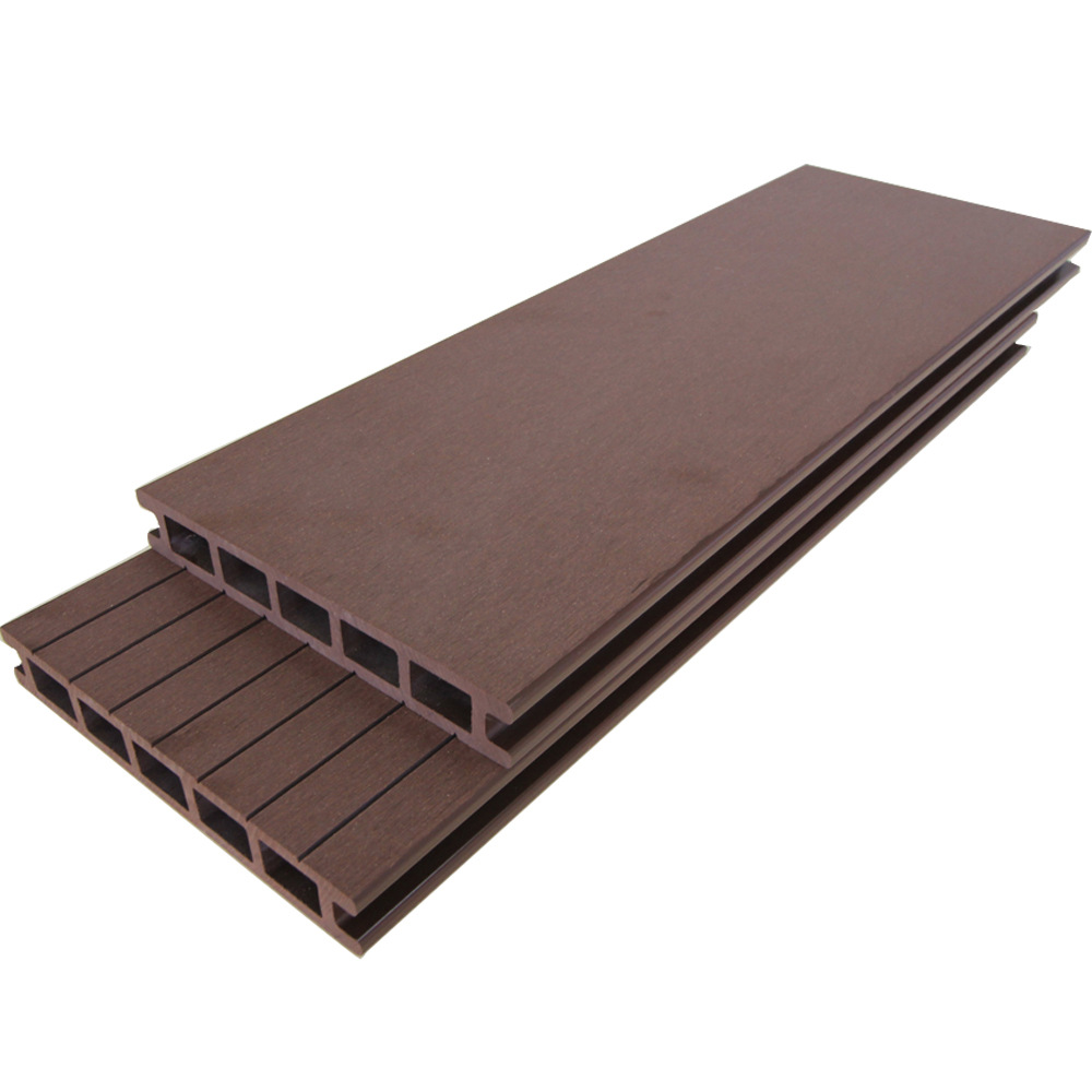 Fábrica de piso de plástico de madera al aire libre agujero cuadrado plástico piso de madera jardín decoración 160*25 placa anticorrosión ecológica madera