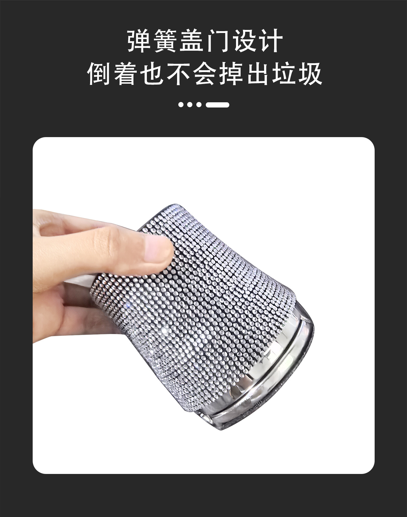 Diamond-Encrusted Car Ashtray, Creative and Personalized, with Cover, Led Light, Multifunctional, Universal, High Temperature Resistant, Flame Retardant