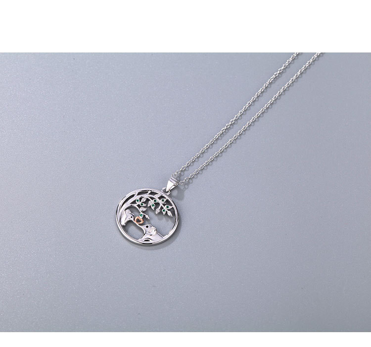 Pendant Necklace Classification 925 Sterling Silver Cable Chain Elephant Pendant Necklace