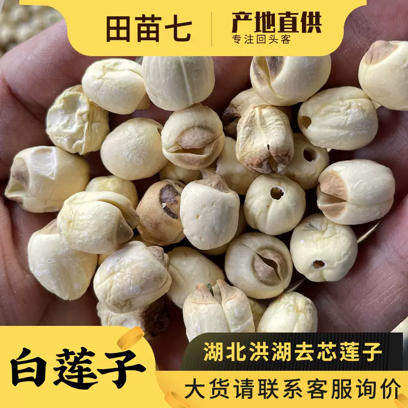 去芯莲子湖北洪湖特产白莲子干货去芯莲米 250克无芯取芯磨皮洪湖