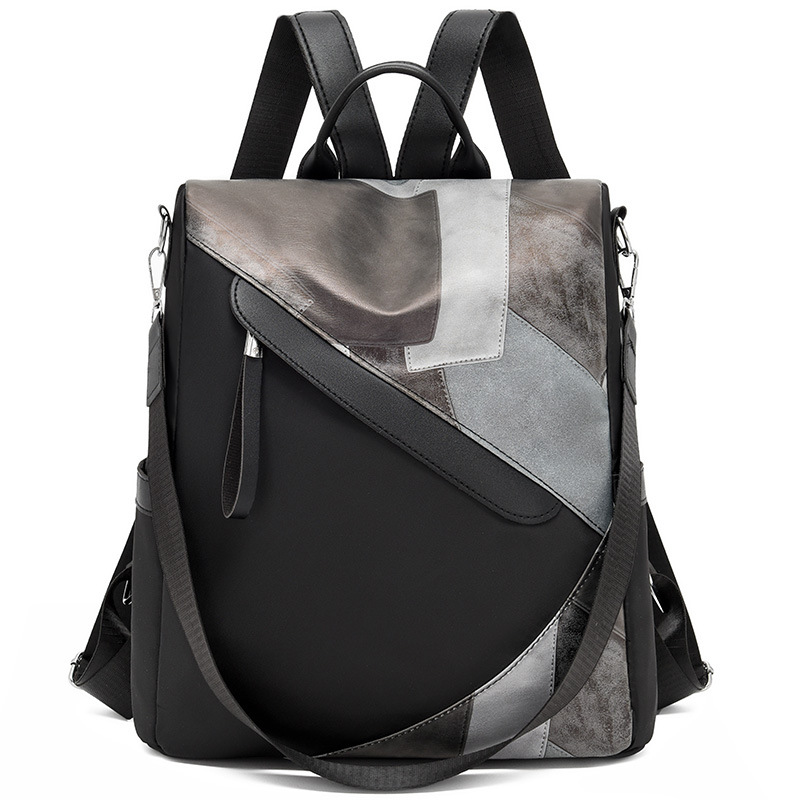 Bolsos para mujer 2024 nueva moda costura para mujer mochila simple y versátil mochila ligera antirrobo mochila escolar para estudiantes