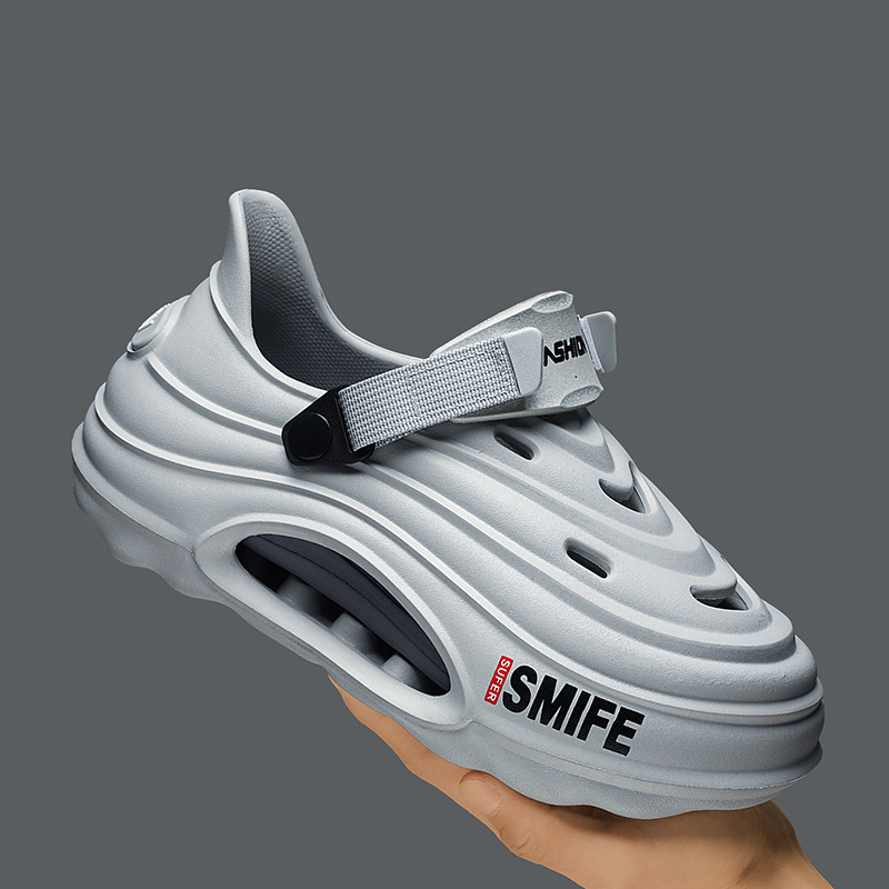 Men's Summer Clog Top Quality Sandals With Thick Soles, Height-Increasing, Non-Slip, Casual Closed-Back Sandals, Durable Outdoor_voghion.com