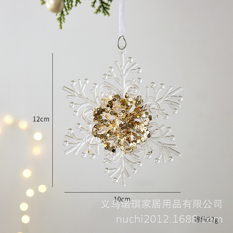 NUCHI クロスボーダー クリスマス装飾 アクリル クリスタル ペンダント スノーフレーク ガーランド クリスマスツリー 小さなペンダント|undefined