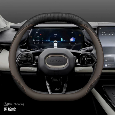 Steering wheel cover: 05 02 06 09 07Emp - lynk-co-080607empz10-style-2-nappa-leather-black-and-brown-style-default