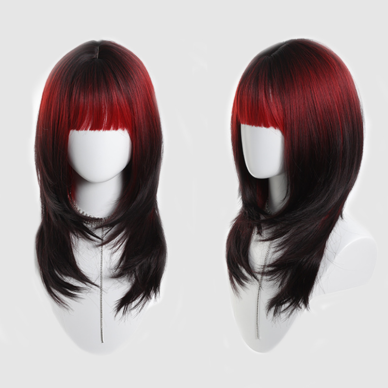 Seamed collarbone headband with bangs