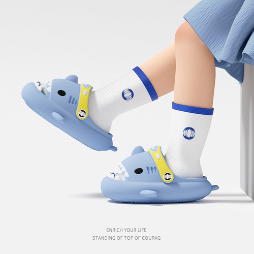 Cross-border foreign trade strap small shark children's slippers summer boys and girls children's EVA material baby hole shoes