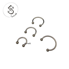 SMTNEK G23 Titanium Alloy Inlay Horseshoe Stud Polished Lip Stud Earring Nose Stud Piercing Jewelry
