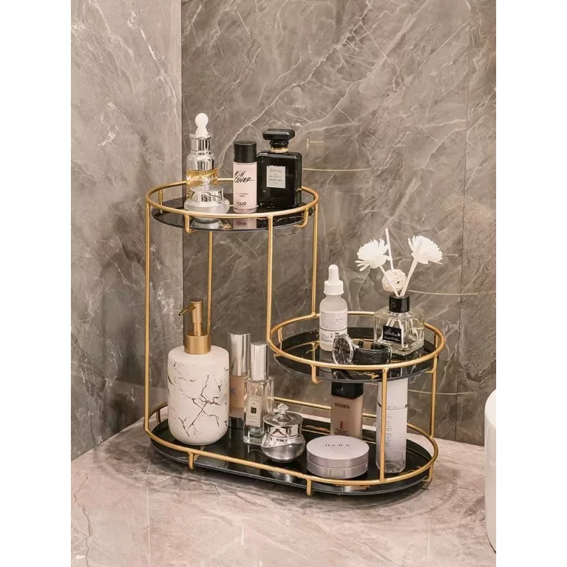 Столик для макияжа, двойной шкаф хранения косметики, элитные духи для ухода за кожей, стиль легкая роскошь