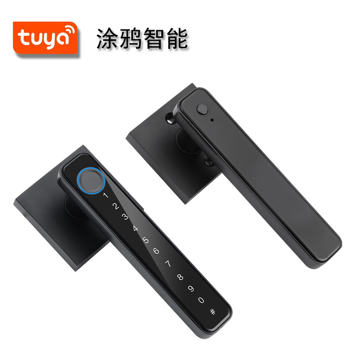 跨境木门指纹锁涂鸦蓝牙房门智能锁一握开密码锁球形室内门电子锁