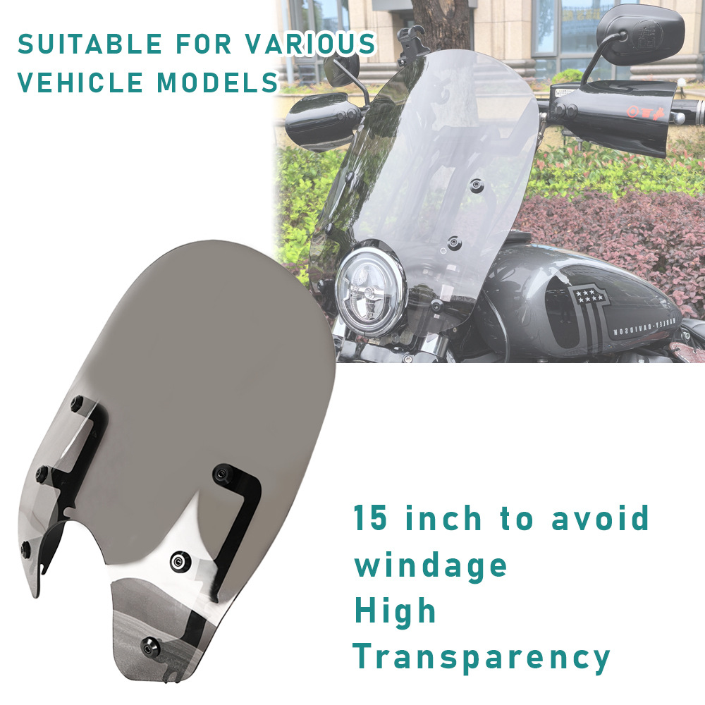 Motorcycle Windscreen Suitable for Harley 15inch Dyna Street Glide Softail 49mm Front Fork Windscreen