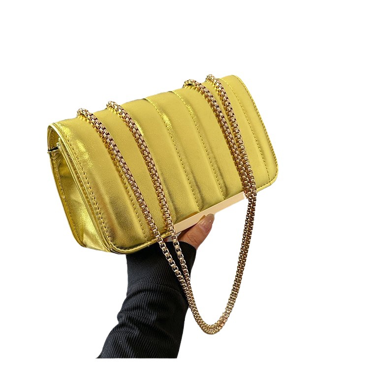 Bolso de cadena de color Macaron urbano simple pequeño bolso cuadrado brillante hebilla magnética bolso de hombro bolso de textura de diseño de nicho