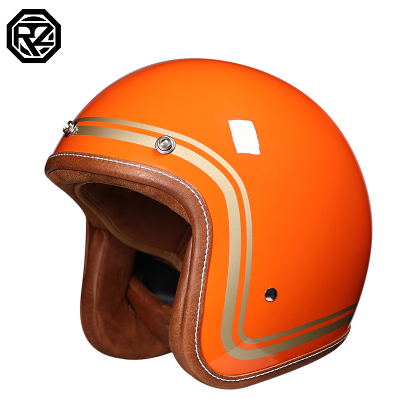 ORZ casco de motocicleta retro hombres y mujeres medio casco de motocicleta gorra 3/4 casco flash 300 3C certificación