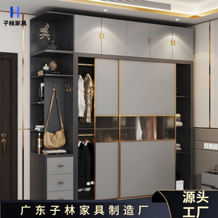 Nordic Wardrobe Home Bedroom Sliding Door Sliding Door New Modern Simple Sliding Door Storage Cabinet Storage Cabinet Large Wardrobe
