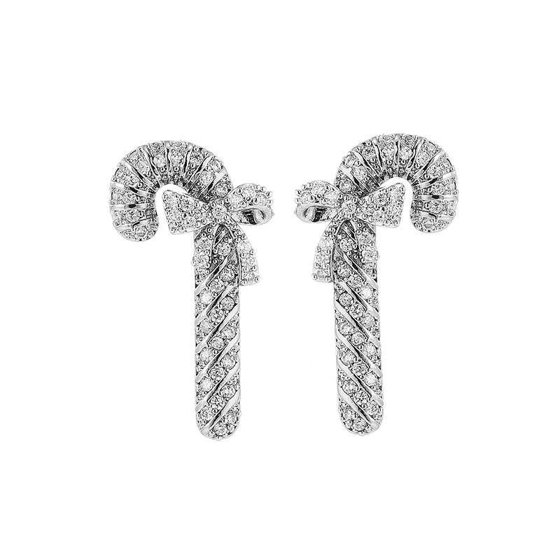 S925 Silber Nadel Japanische und Koreanische Mode Ohrringe Kupfer Micro intarsien Zirkon Fee Stick Schmetterling Knoten Ohrringe Einfache und Vielseitige Ohrringe f_voghion.com