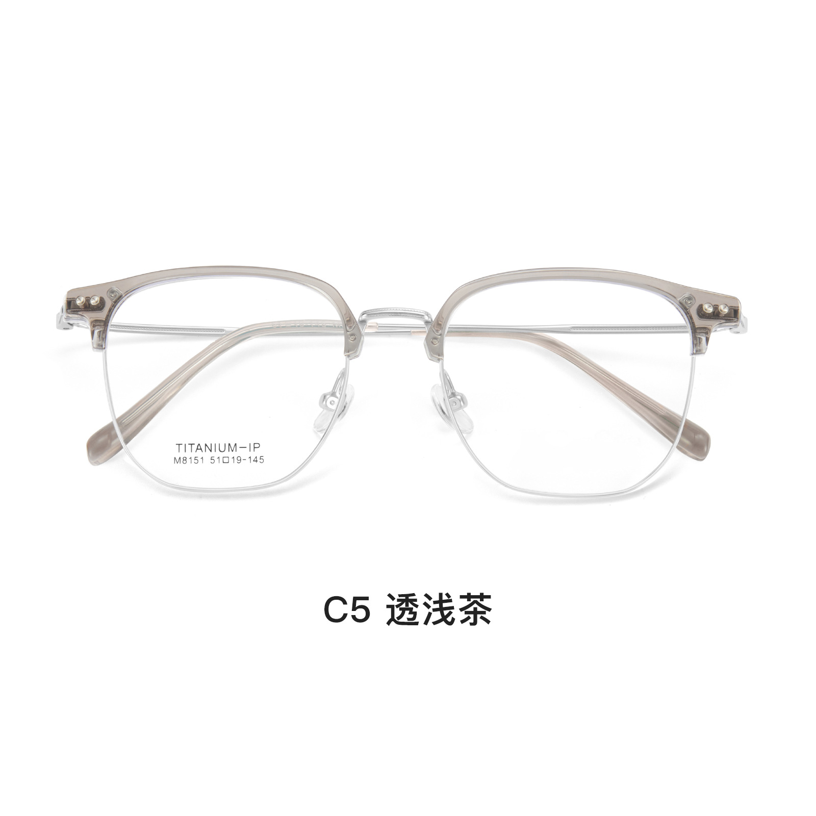 Internet celebridad verde oliva ultra ligero TR gafas de titanio puro marco liso blanco flexible piernas de titanio puede ser equipado con miopía Danyang venta al por mayor