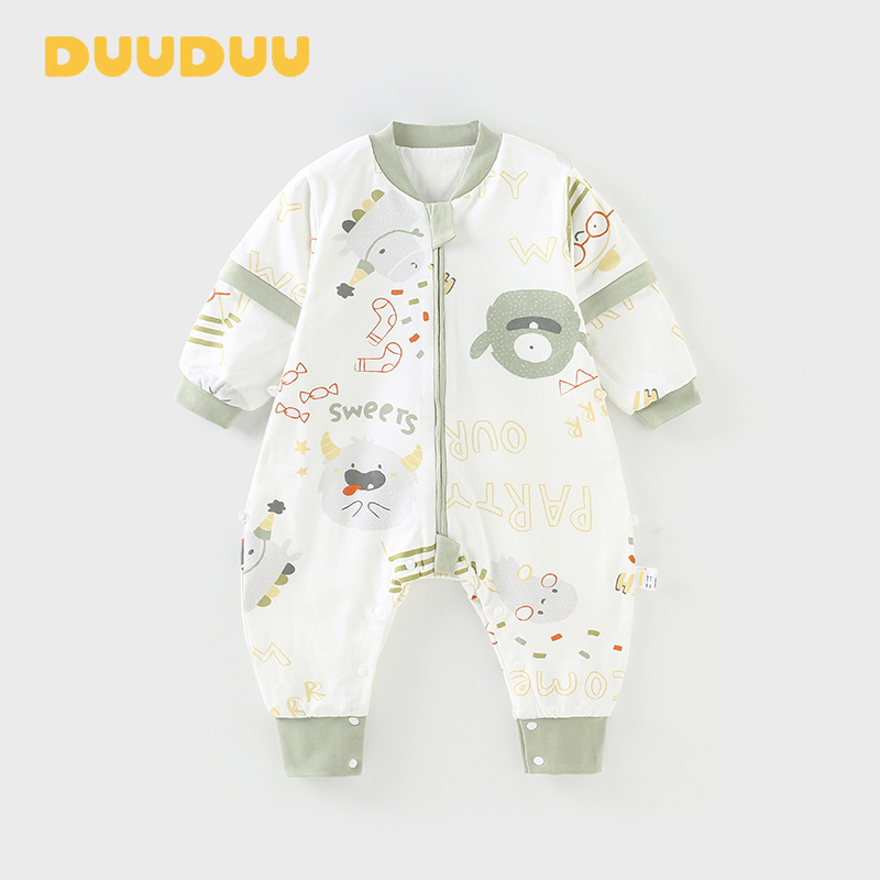 Duuduu Double-Layer 2025 Spring & Fall Baby Anti-Kick Quilt for Boys and Girls, Kidsren's Split-Leg Type a Four-Season Universal Baby Sleeping Bag