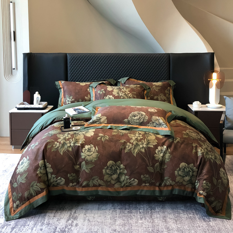 2024 nuevo traje de cuatro piezas de impresión digital de algodón 50S