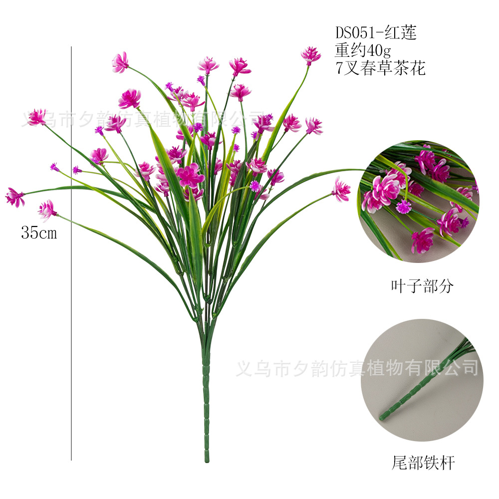 DS051-붉은 연꽃 7갈래 봄풀 동백