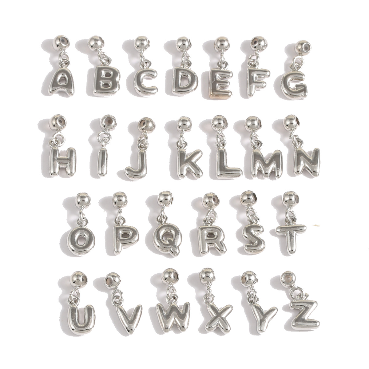Copper Material 1 Piece Copper Letter Polished Pendant Charms