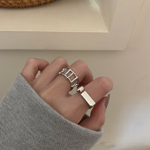 Korean style open adjustable ring ins women's light luxury niche design high-end index finger ring cold style ring trend