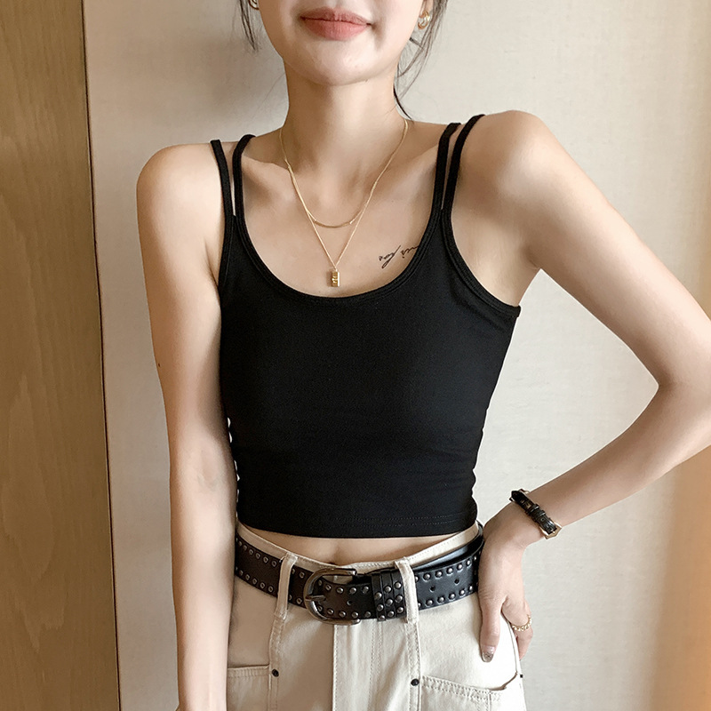 H 47生放送の白いサスペンダーのベストの女性の夏の外は胸のクッションの美背をつけて胸を拭きます。|undefined