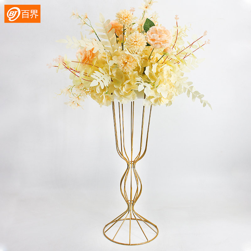 百界铁艺道具农村户外婚礼现场布置桌花路引花架蛮腰桌上布置摆件