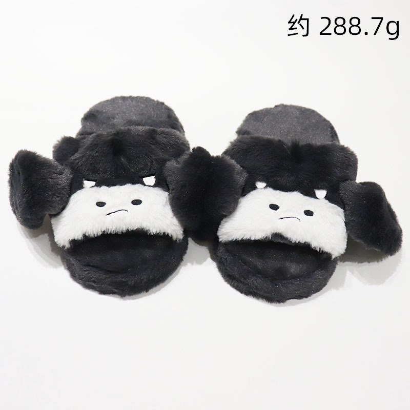 Zapatillas de orejas grandes, trapeador de algodón con orejas en movimiento, lindo perro de dibujos animados, todo incluido, cálido, antideslizante, zapatillas de lana, invierno
