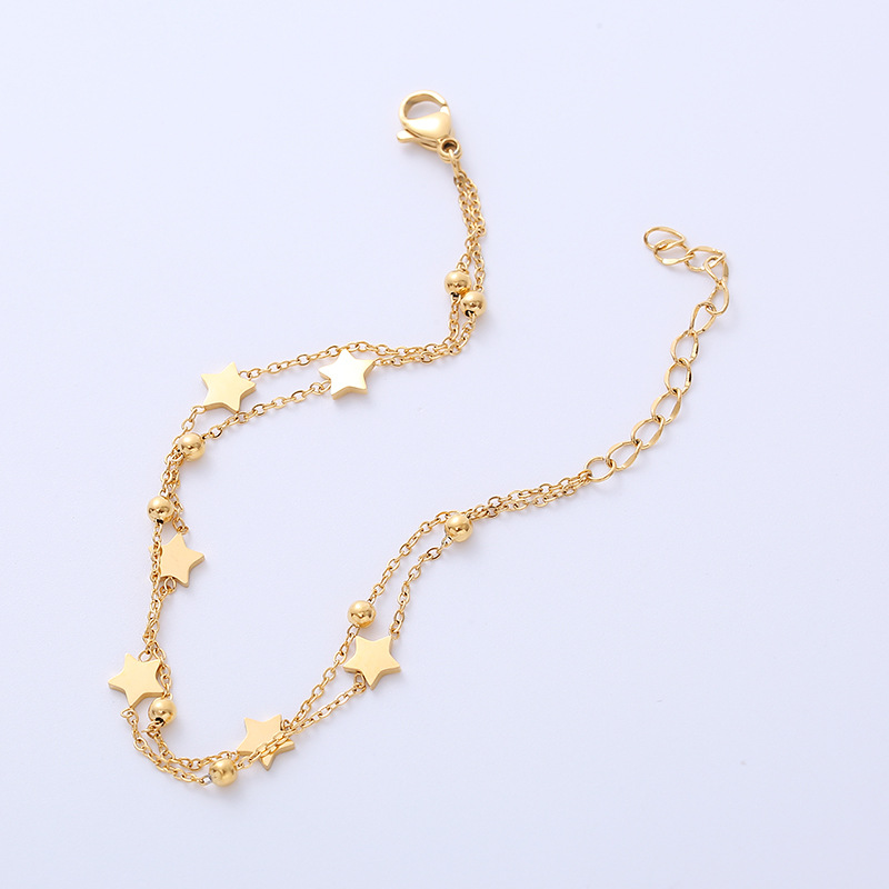 Sweet Star Titanium Steel Bracelets Layered Stainless Steel Bracelets