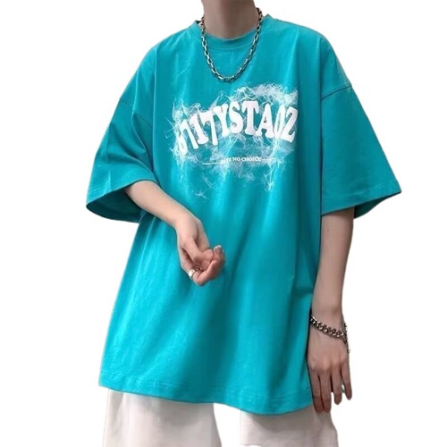 Men's Summer Short Sleeve T-Shirt, Ins Trendy Brand, American Street Style, Loose Fit, Versatile Half Sleeve, Korean Style Casual T-Shirt