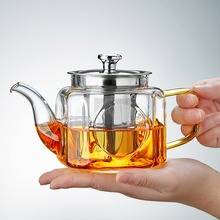 围炉煮茶壶耐高温玻璃花茶泡茶壶不锈钢过滤内胆煮茶壶玻璃泡茶壶