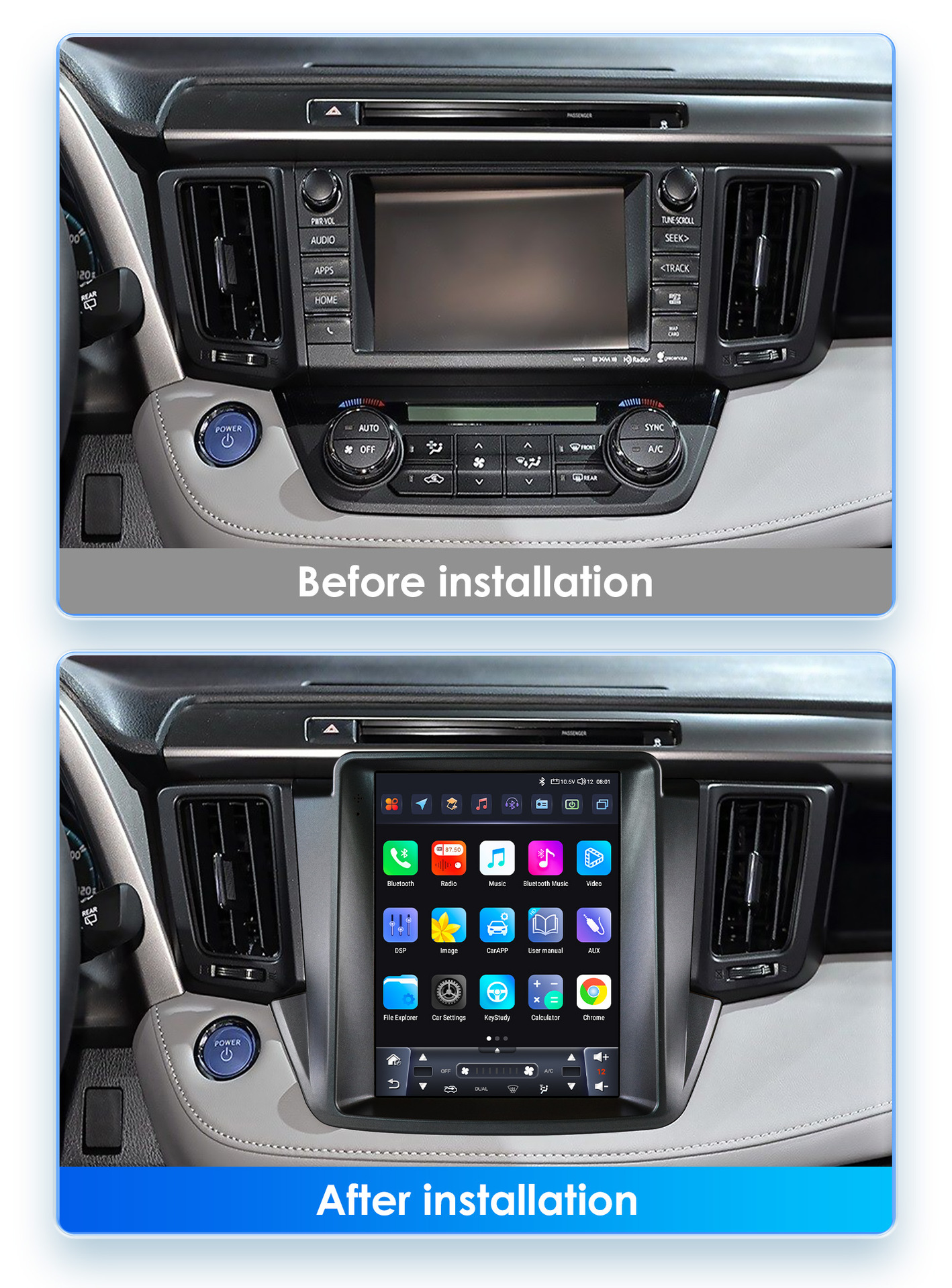 Suitable for 13-18 Toyota Rav4 car radio multimedia player car GPS vertical screen navigator