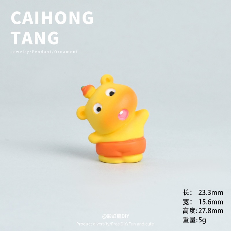 树脂卡通实色水豚噜噜公仔 创意造景配件DIY饰品钥匙配件混装批发|undefined