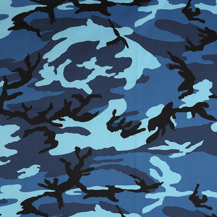 Fabricante mayorista de camuflaje de algodón azul de camuflaje de tela de twill image 6
