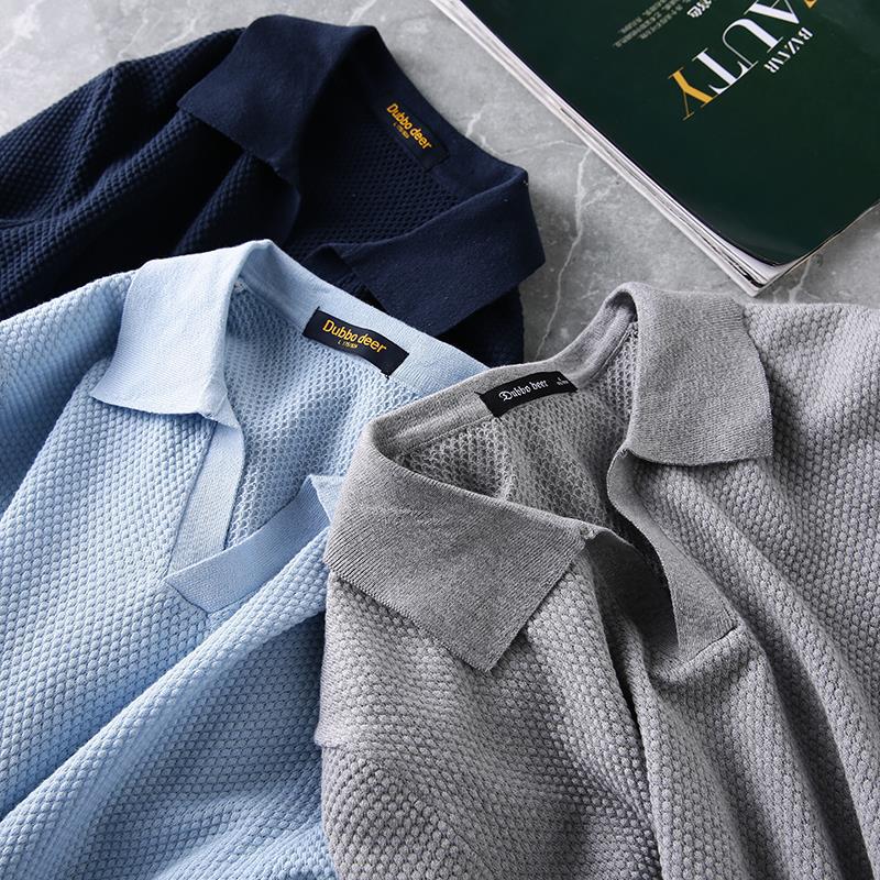 ¡Línea! ¡Cliente de algodón de punto de piña! 2025 verano nuevo estilo de los hombres moda polo solapa casual camiseta de manga corta