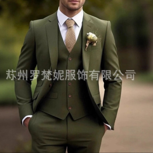 European and American Foreign Trade Amazon Cross-Border Men's Suit Three-Piece Evening Suit Men's Suit Groom Suit Dress