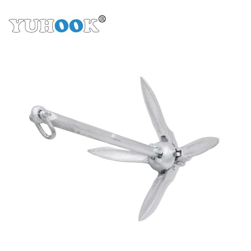 折叠锚 热镀锌B型伞锚 碳钢船锚有杆锚B型锚 钓鱼船配件船锚跨境