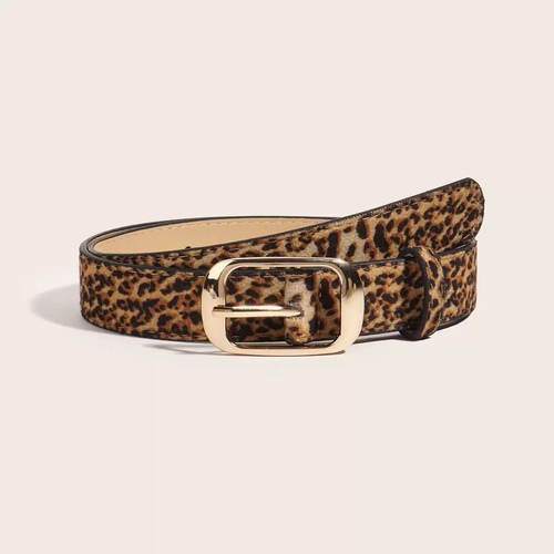 Women's Belt in Ins Style, Korean Universal Fashion, Decorative Jeans, Retro Leopard Print, Fine Belt for Women, Trendy