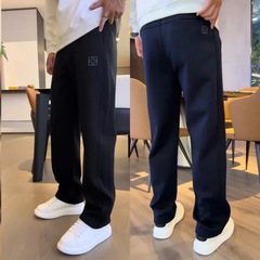 秋のメンズカジュアルファッションストレートパンツ香港スタイルトレンディで快適な怠惰な暖かい多用途スリムカジュアルパンツ