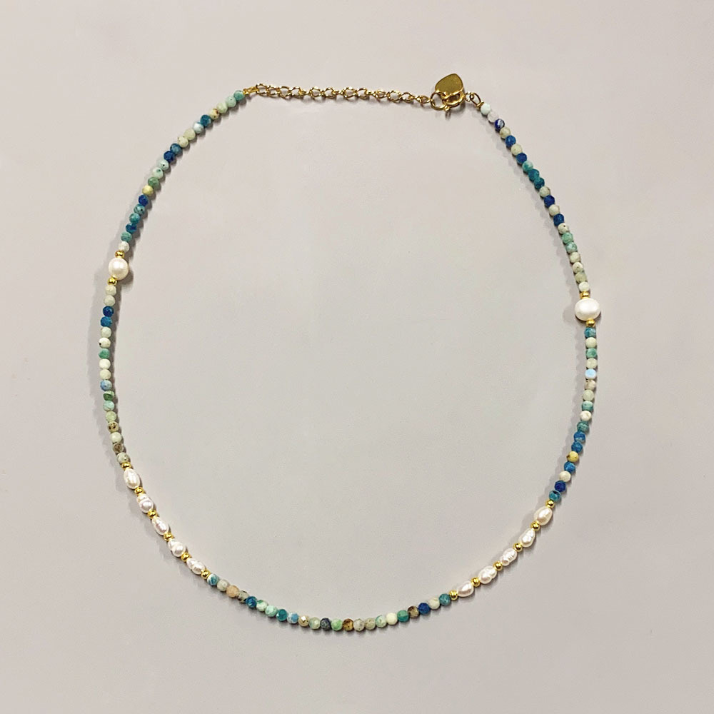 40g Weight Beads Pendant Material Necklace Classification Titanium Steel Chain Material 1 Piece Quantity Holiday, Daily Occasion natural stone, Freshwater Pearl, Titanium Steel Material Geometric Pattern Women's Gender Irregular, Chain Design Simple Style Style Simple Style Geometric Natural Stone Freshwater Pearl Titanium Steel Necklace In Bulk 3