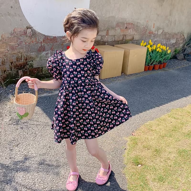 Las niñas se visten de verano 2023 nuevo occidental niña bebé verano moda niños vestido de verano princesa falda