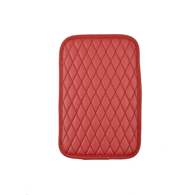 Armrest box pad — car armrest box pad universal - ling-small-grid-style-red
