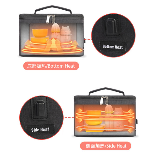 Portable insulated bag, large capacity, outdoor picnic food heating insulated bag, multi-functional bottle, wet tissue heating bag