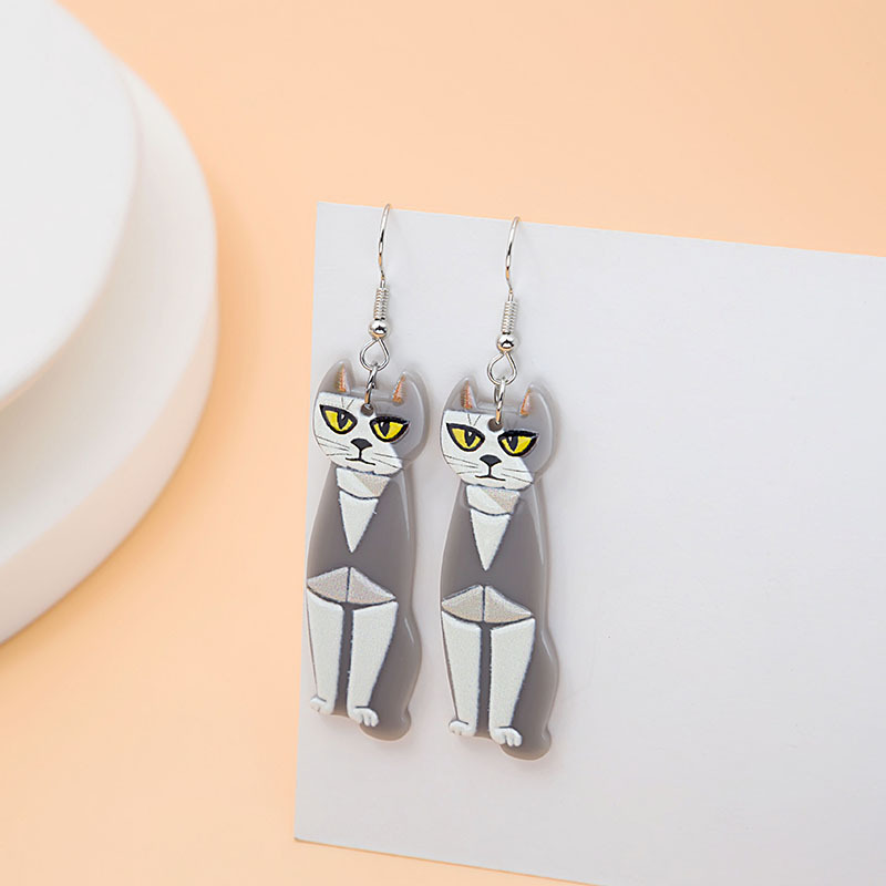 Fashion Cat Plastic Resin No Inlaid Earrings display picture 2