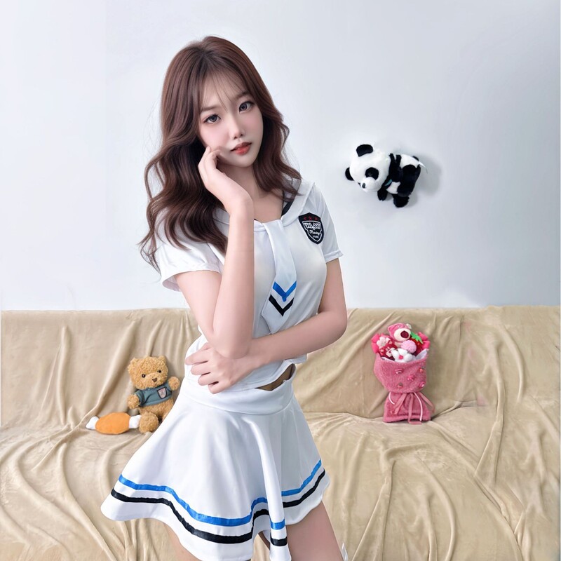 Sexy Lingerie Japanese Style Jk Pure and Cute Student Sailor Suit Ultra-Short Pleated Skirt Charming No-Take-Off Uniform 319-1