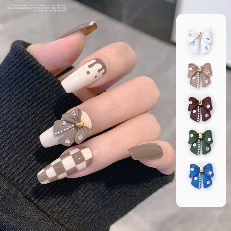 new pattern Diamond bow Nail enhancement Jewelry Simplicity Phototherapy Nail enhancement decorate nail Accessories wholesale Sell