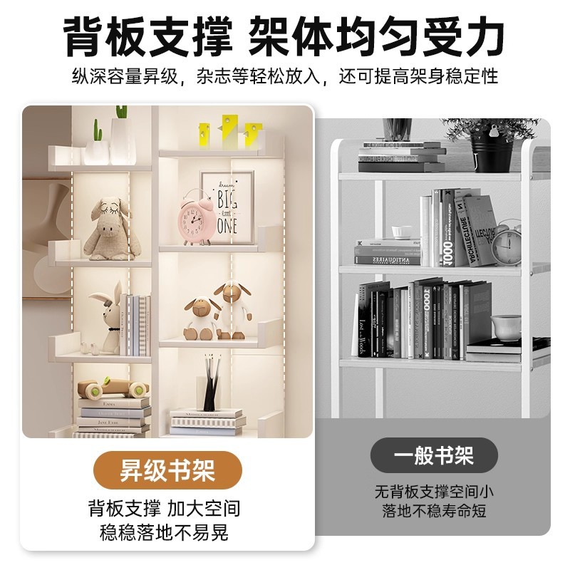 Estante de libro de piso integrado contra la pared esquina simple sala de estar de almacenamiento doméstico de estudiantes armario de pared librería