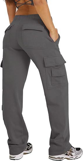Women's Clothing New Multi Pocket Y2K Overalls Casual Loose Sports Fitness Wide Leg Pants_voghion.com