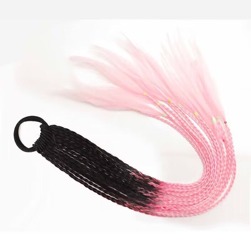 Trenza de tres hilos colorida Trenza sucia Africana Peluca de cola de caballo Color degradado Trenza pequeña Extensión de cabello de fibra química Trenza de 24 pulgadas en stock